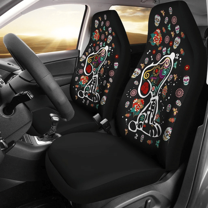 Colourful Pattern Snoopy Car Seat Covers 191119 (Set Of 2) / Universal Fit