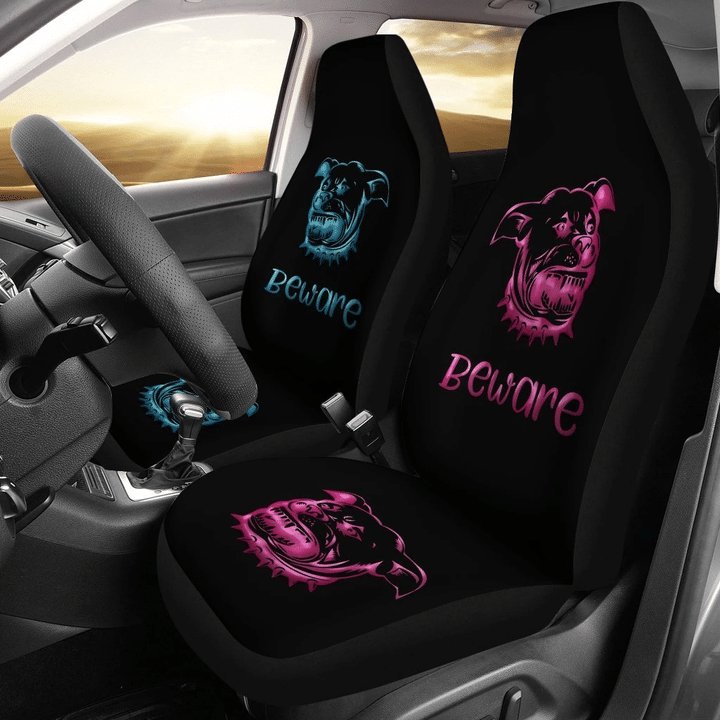 Pitbull Pink & Blue For Kings And Queens Car Seat Covers 191202