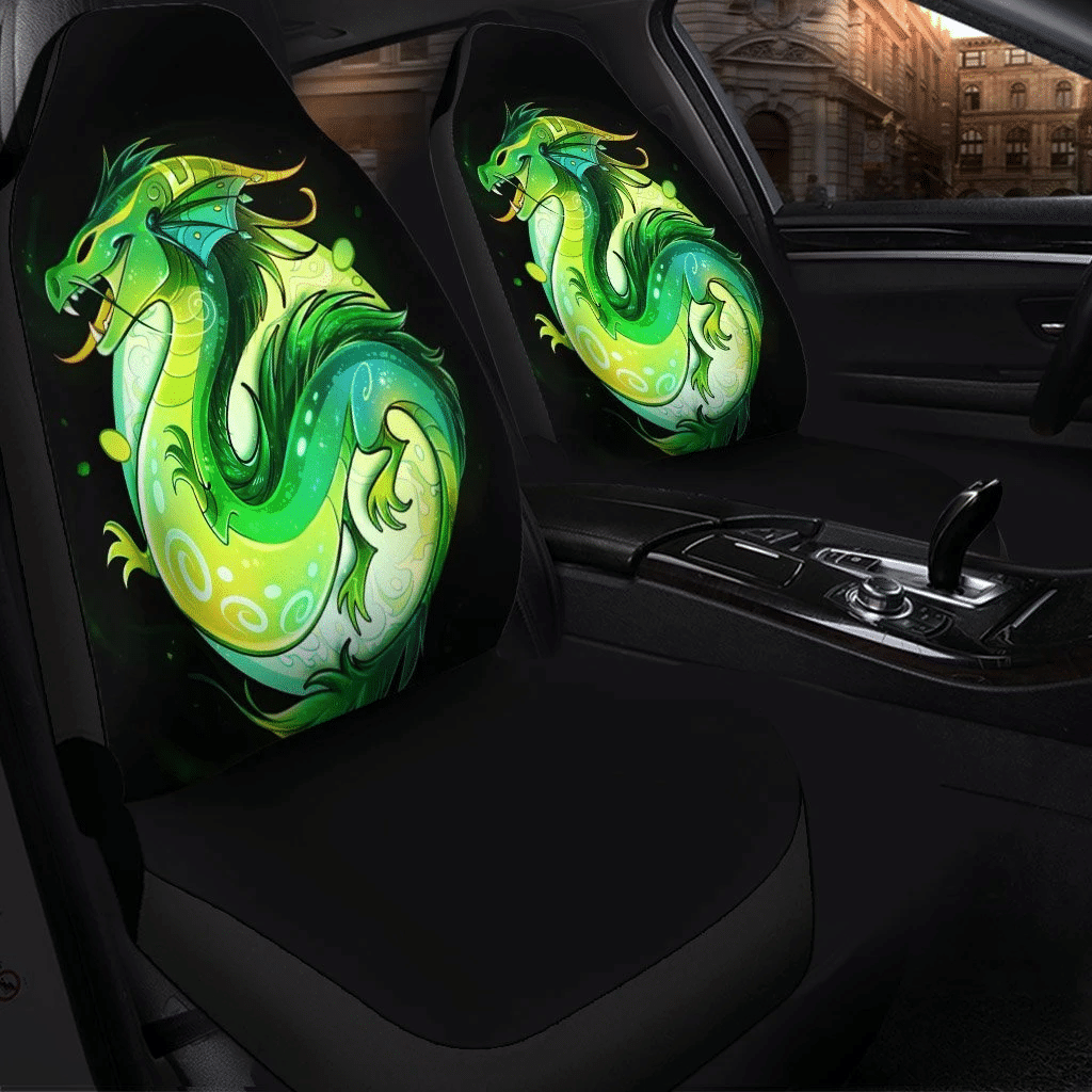 Green Dragon Monster Car Seat Covers