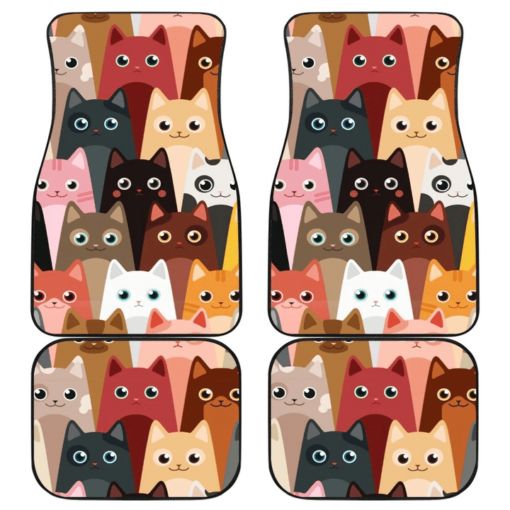 Colorfull Cats Funny Painting Car Floor Mats 191021