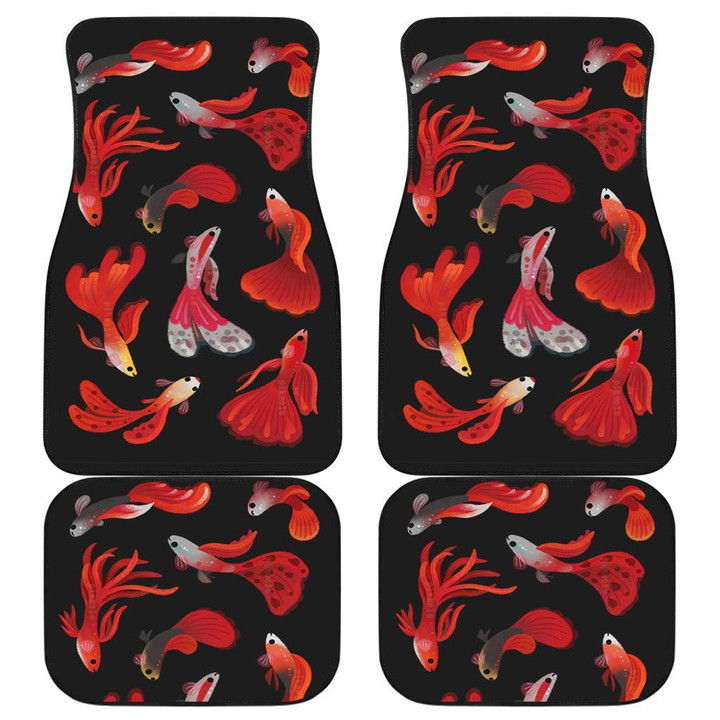 Red Fish Symbols Shades Car Floor Mats 191030