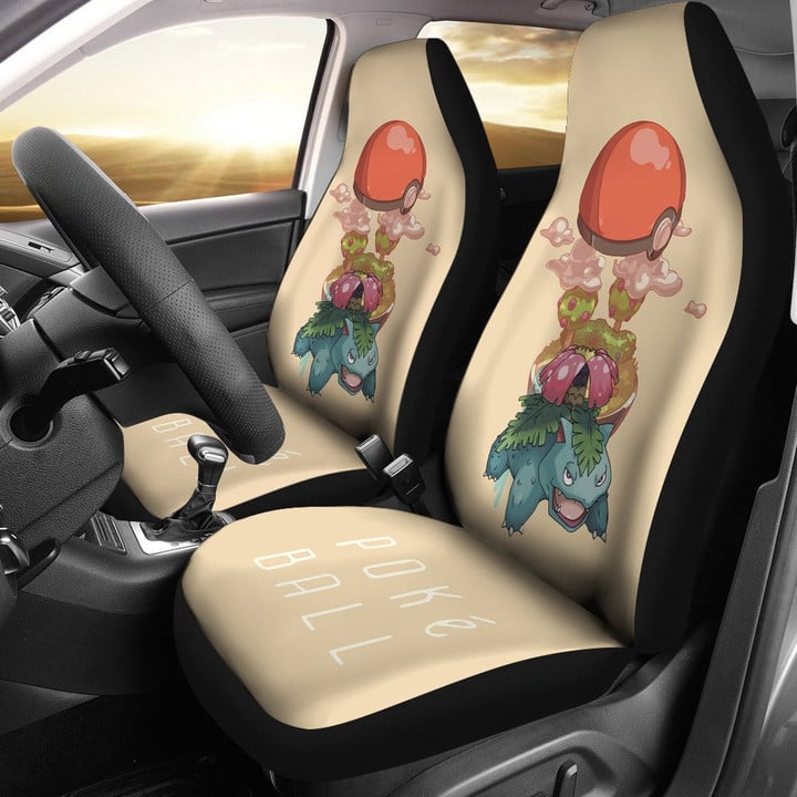 Pokemon Anime Car Seat Covers Venusaur With Landscape In Poke Ball Seat Covers