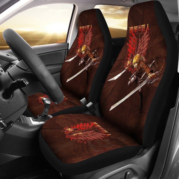 Armin Arlert Attack On Titan Car Seat Covers Anime Car Accessories Custom For Fans NA032401