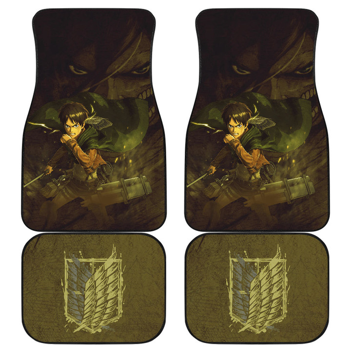 Eren Yeager Attack On Titan Car Floor Mats Anime Car Accessories Custom For Fans NA032301