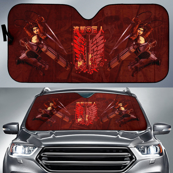 Eren Yeager Attack On Titan Car Sun Shade Anime Car Accessories Custom For Fans NA032402