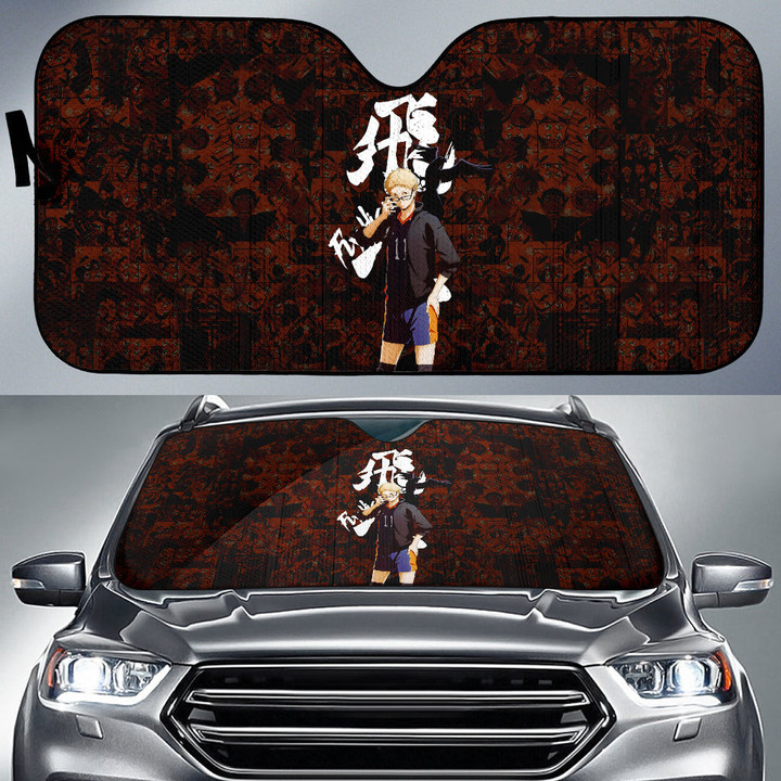 Kei Tsukishima Haikyuu Car Sun Shade Anime Car Accessories Custom For Fans NA041802
