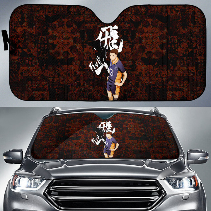 Asahi Azumane Haikyuu Car Sun Shade Anime Car Accessories Custom For Fans NA041803