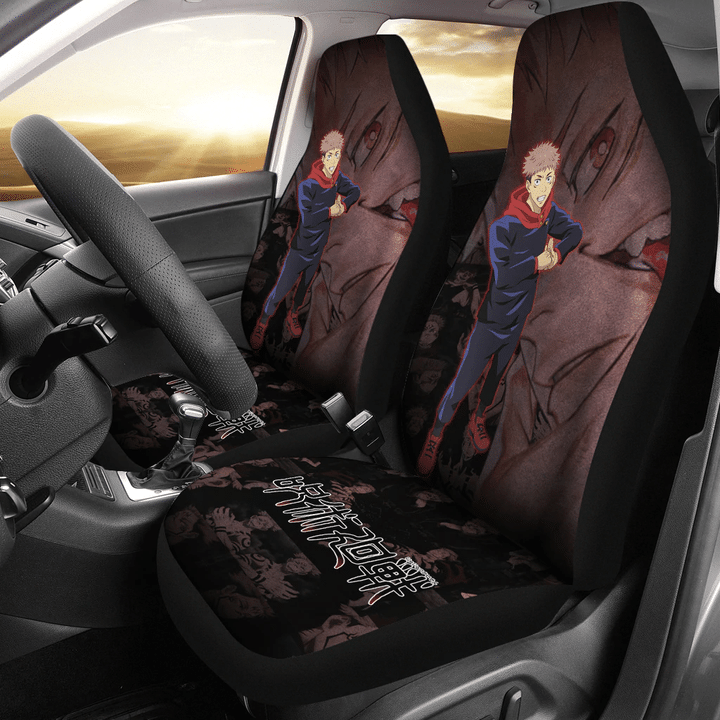 Itadori Yuji With Sukuna Jujutsu Kaisen Car Seat Covers Anime Car Accessories Custom For Fans NA051702