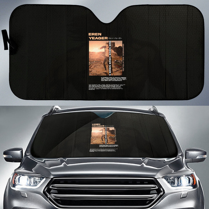 Eren Yeager Attack On Titan Car Sun Shade Anime Car Accessories Custom For Fans AA22071504