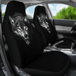 Angry Wolf Black And White Animal Car Seat Covers T0222