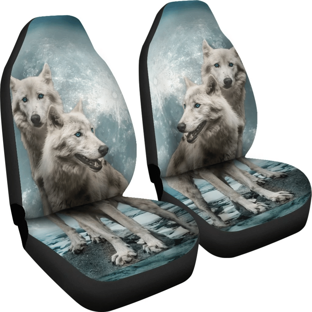 Snow Forest Wolf Car Seat Covers Amazing Gift Ideas T0222
