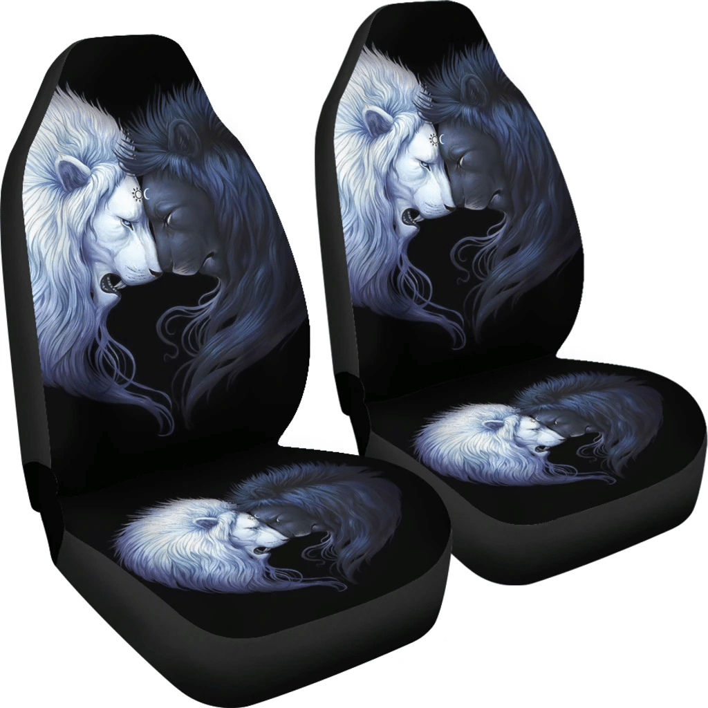 Black And White Lions Against Art Animal Car Seat Covers Amazing Gift Ideas H0119