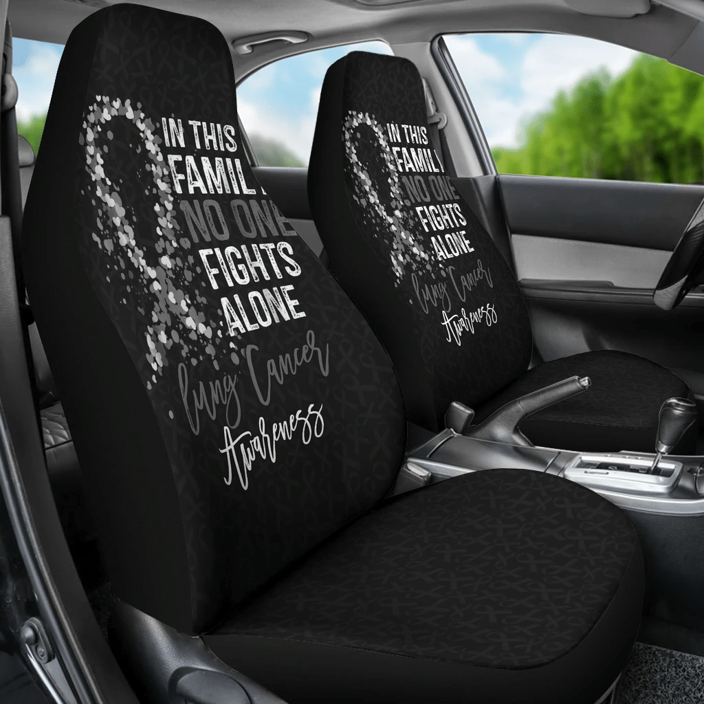 Lung Cancer No One Fights Alone Car Seat Covers H042620