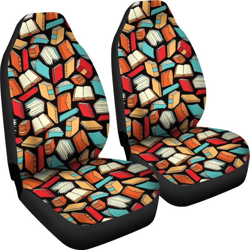 Book Lovers Pattern Car Seat Covers 191119 (Set Of 2)