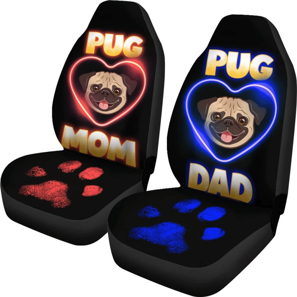 Pug Dog Couple Animal Car Seat Covers