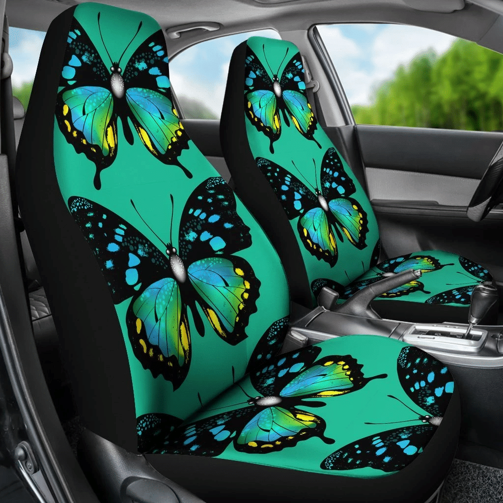 Butterfly In Green Theme Car Seat Covers 191123