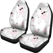 Poodle Art Patterns In White Theme Car Seat Covers 191202