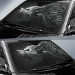 Black And White Hellhound Wolf Auto Sun Shades