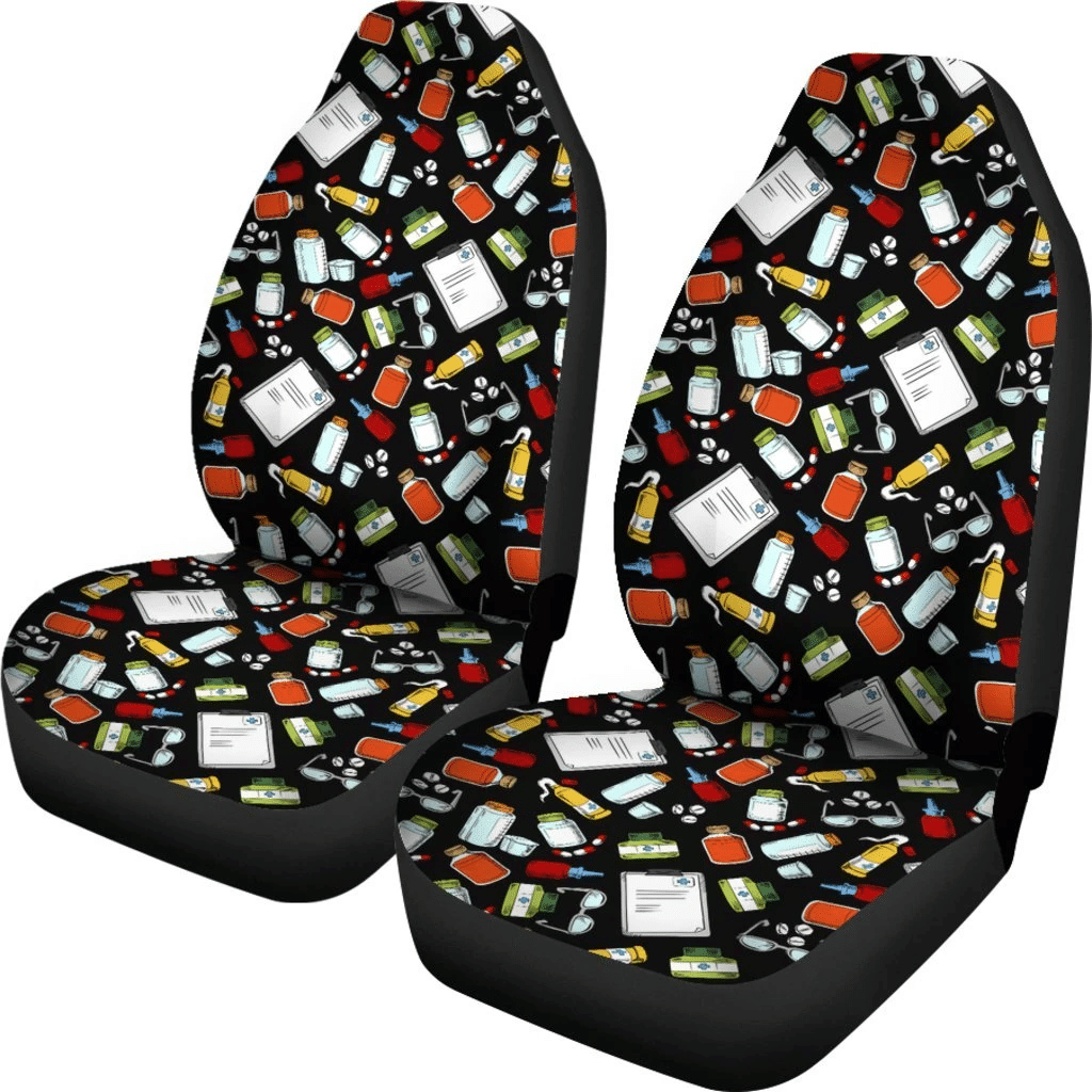 Pharmacist Emblems Pattern Car Seat Covers 191119 (Set Of 2)
