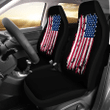 American Flag On Black - Car Seat Cover (Set Of 2) 191119 Covers / Universal Fit