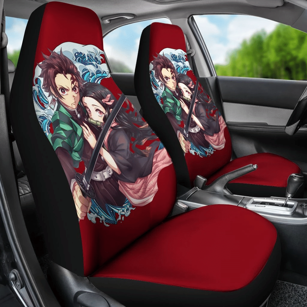 Anime Car Seat Covers Tanjiro Kamado & Nezuko H1223