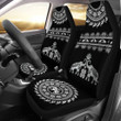 Elephant Mandala Black & White Pattern Car Seat Cover 191119 (Set Of 2) Covers / Universal Fit