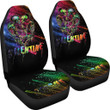 Valentine Car Seat Covers - Skeleton Couple Colorful Rainbow Bright Smoke Seat Covers