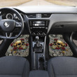 Valentine Car Floor Mats - Golden Skull On Bunch Of Rose Flower Love Car Mats