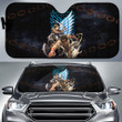 Attack On Titan Anime Car Sunshade AOT Angry Eren Titan Transforming Blue Wings Of Freedom Symbol Sun Shade
