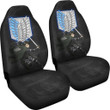 Attack On Titan Anime Car Seat Covers AOT Angry Levi Ackerman Fighting Dark Smoking Grey Seat Covers
