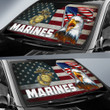 US Independence Day Bald Eagle Marines US Flag Car Sun Shade