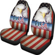 US Independence Day Funny Bald Eagle Face USA Star Flag  Car Seat Covers
