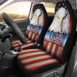 US Independence Day Funny Bald Eagle Face USA Star Flag  Car Seat Covers