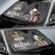 US Independence Day Eagle Emerging From Claw Scratch God Bless  Car Sun Shade