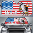 US Independence Day Bald Eagle Breaking Though Claw Scratch Car Sun Shade