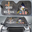 US Independence Day Eagle Emerging From Claw Scratch God Bless  Car Sun Shade