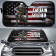 US Independence Day Captain Soldier US Flag Car Sun Shade