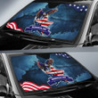 US Independence Day Eagle Standing On US Flag Star Car Sun Shade