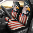US Independence Day Bald Eagle Breaking Though US Flag Car Seat Covers