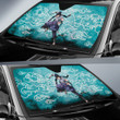 Naruto Anime Car Sunshade Sasuke Uchiha Cloud Pattern Blue Theme Car Sun Shade