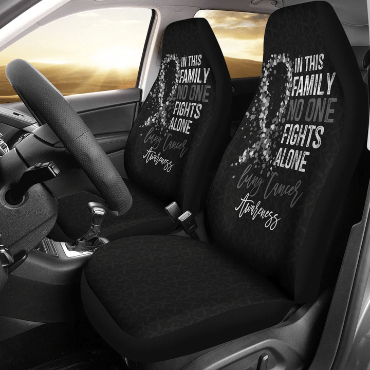 Lung Cancer No One Fights Alone Car Seat Covers H042620