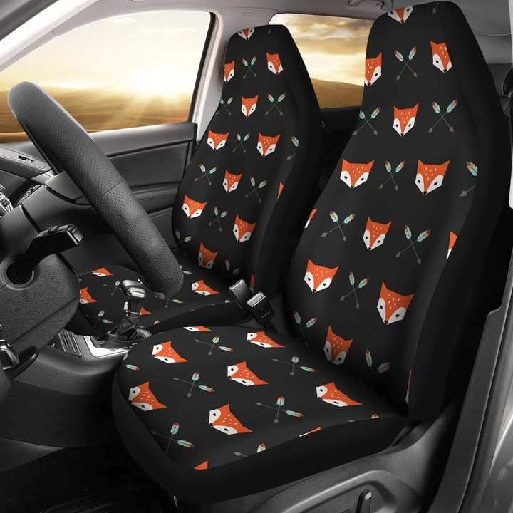 Fox Pattern Shades In Black Theme Car Seat Covers 191128