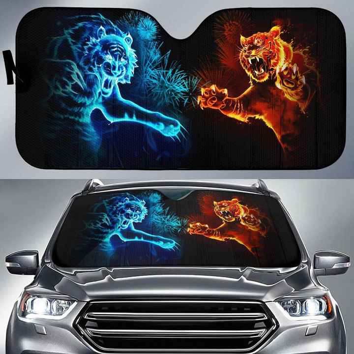 Tiger Fire And Ice Car Sun Shades Auto