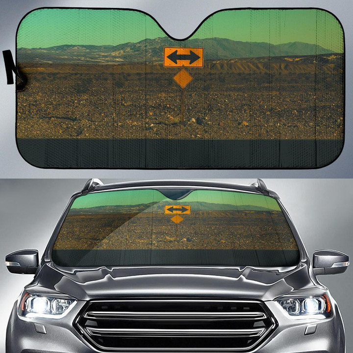 2 Way Sign Board On The Road Car Sun Shades Amazing Gifts T1221 Auto