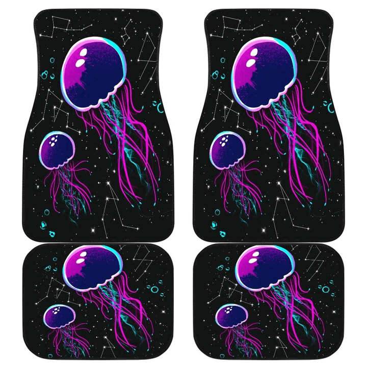 Jellyfish Colorfull In Black Theme Car Floor Mats 191023