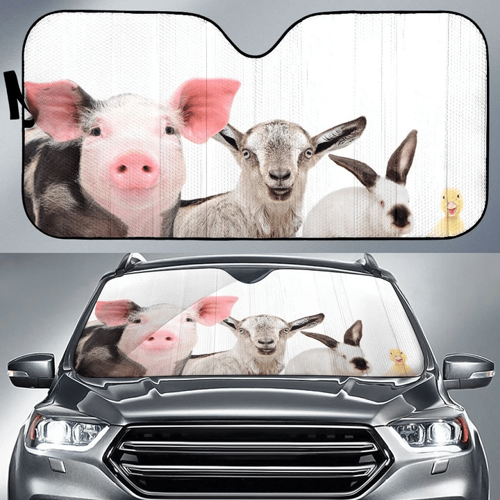 Cute Farm Animals Car Sun Shades Auto
