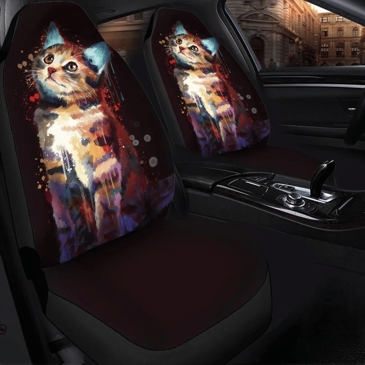 Cat Water Colour Art Car Seat Covers