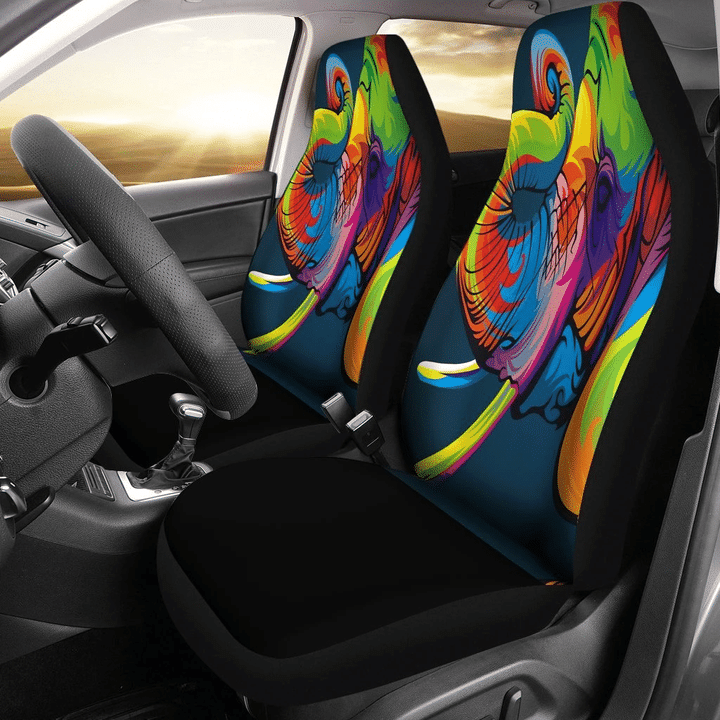 Elephant Art Color Animal Car Seat Covers