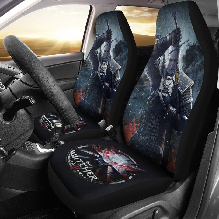 The Witcher 3: Wild Hunt Logo Geralt Car Seat Covers Game H1228