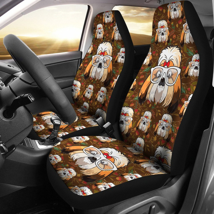 Shih Tzu Cartoon Dogs Style Car Seat Covers 191130